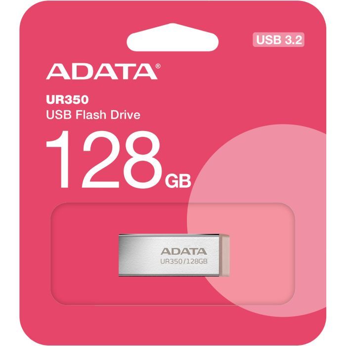 USB флеш накопитель ADATA 128GB UR350 Silver/Beige USB 3.2 (UR350-128G-RSR/BG) изображение 5