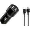 Зарядное устройство XO TZ09 2.4A/2 USB + cable microUSB Black (XO-TZ09M-BK)