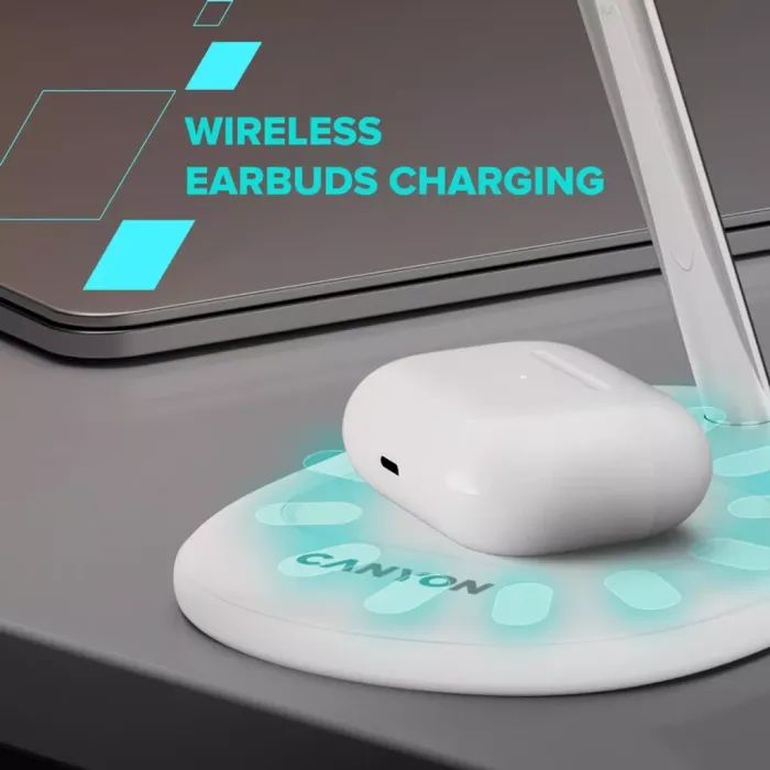 Зарядний пристрій Canyon wireless charger WCS-205 15W Qi2 2in1 Black (CNS-WCS205B) зображення 9