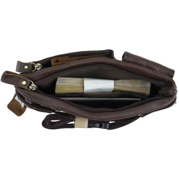 Сумка Vintage Поясная мужская Коричневая (14747) изображение 8