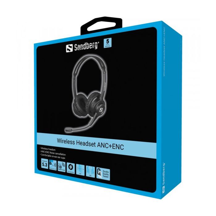 Наушники Sandberg Wireless Headset ANC+ENC Bluetooth Black (126-44) изображение 5
