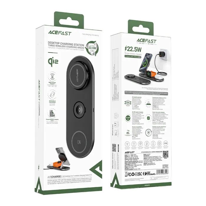 Зарядний пристрій Acefast Wireless QI 3in1 15W E19 Qi2 (6974316283096) зображення 5