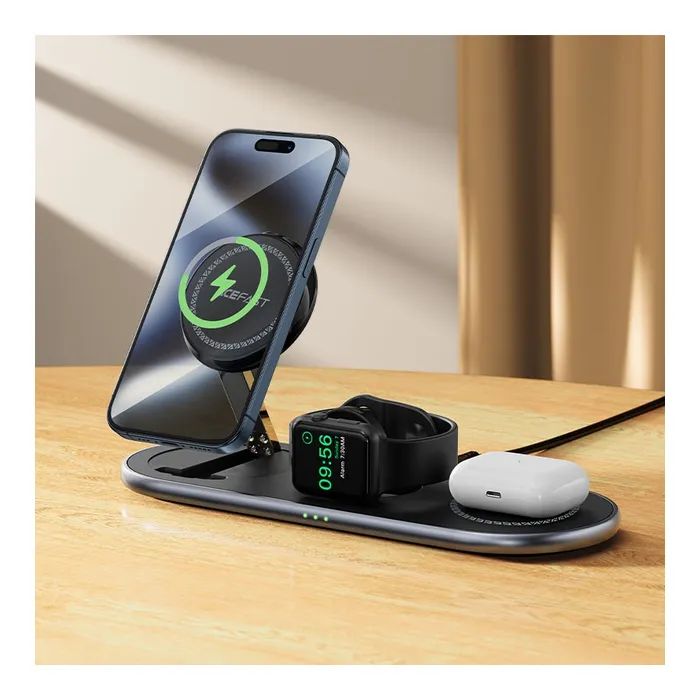 Зарядний пристрій Acefast Wireless QI 3in1 15W E19 Qi2 (6974316283096) зображення 6