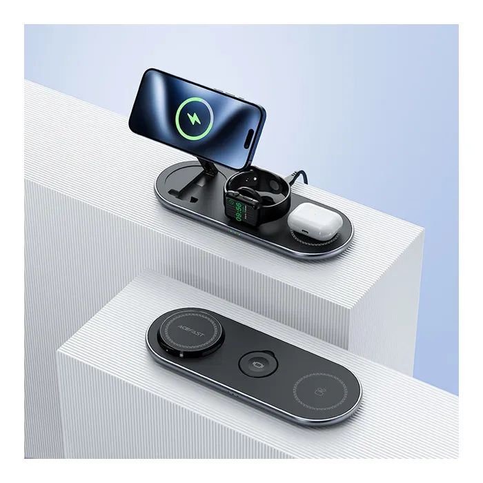 Зарядний пристрій Acefast Wireless QI 3in1 15W E19 Qi2 (6974316283096) зображення 7