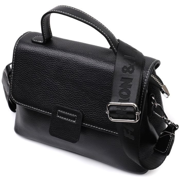 Сумка Vintage Из натуральной кожи Черная (22291)