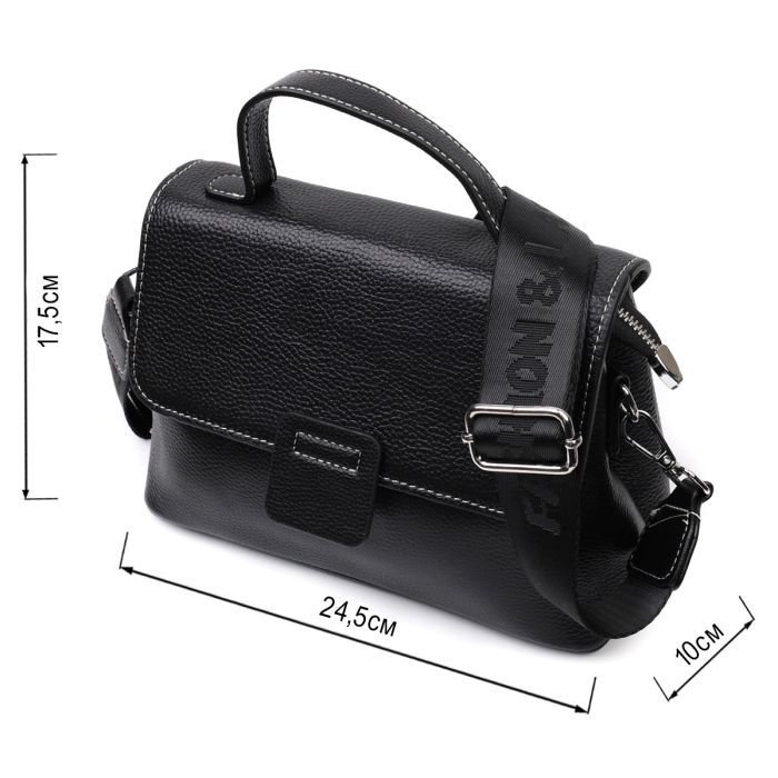 Сумка Vintage Из натуральной кожи Черная (22291) изображение 3