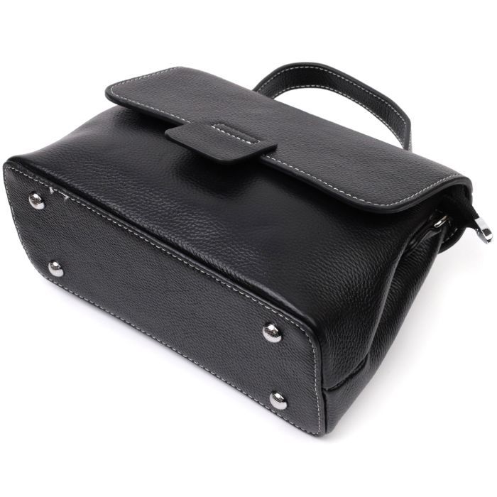 Сумка Vintage Из натуральной кожи Черная (22291) изображение 5
