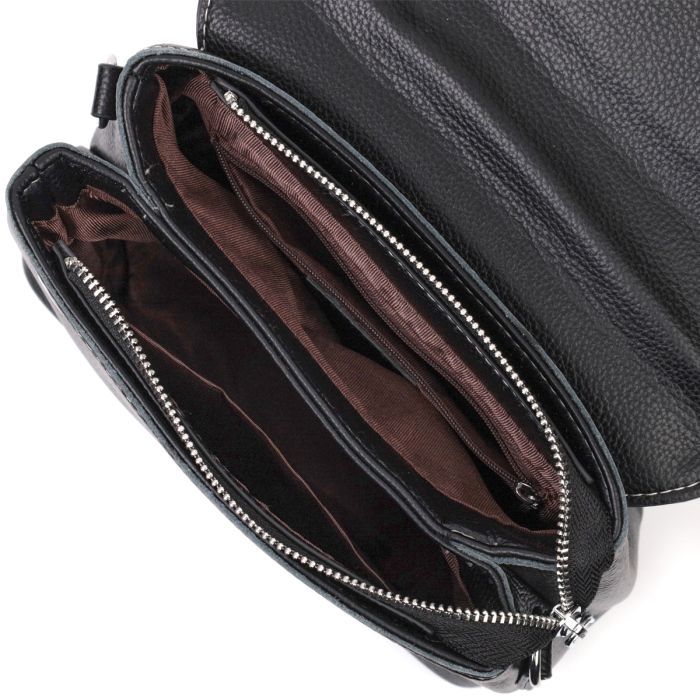 Сумка Vintage Из натуральной кожи Черная (22291) изображение 6