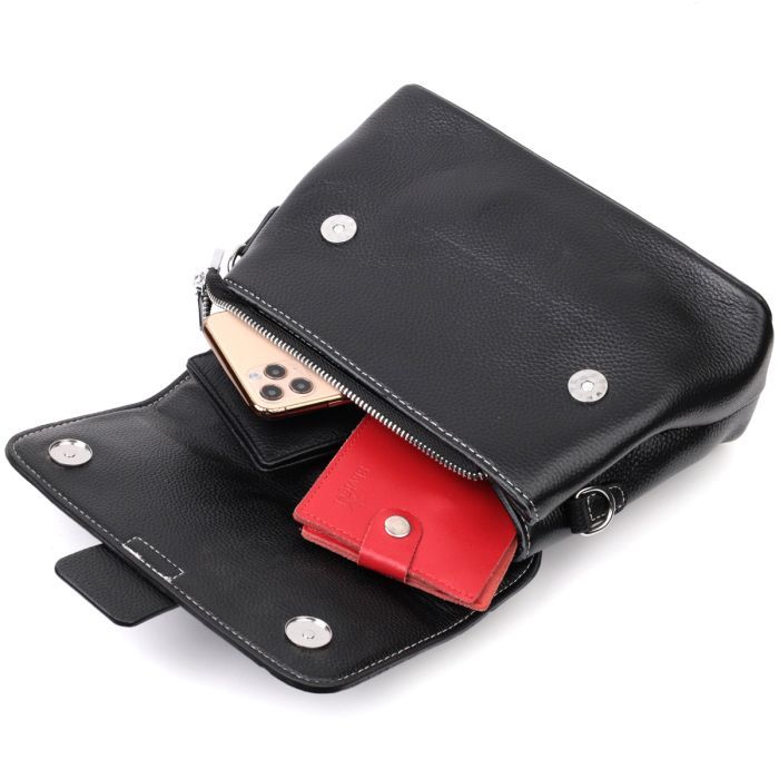 Сумка Vintage Из натуральной кожи Черная (22291) изображение 7