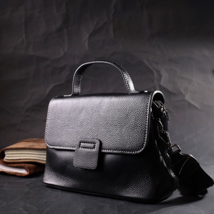 Сумка Vintage Из натуральной кожи Черная (22291) изображение 8