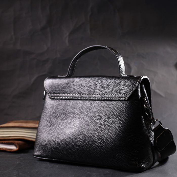 Сумка Vintage Из натуральной кожи Черная (22291) изображение 9