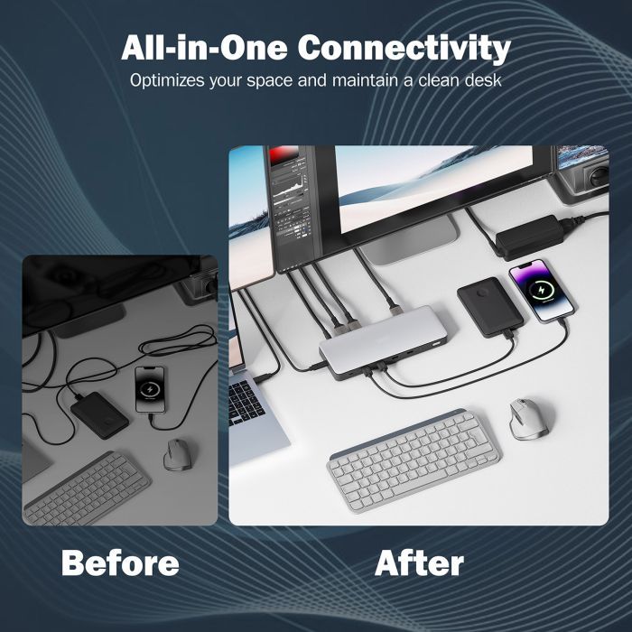 Порт-реплікатор Digitus USB-C > 3xHDMI/2xDP/4xUSB-A/USB-C/RJ54/DC/Audio (DA-70918) зображення 12