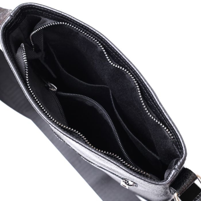 Сумка Shvigel Шкіряна через плече Чорна (11604) зображення 4