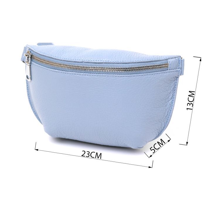 Сумка Shvigel Кожаная бананка Голубая (16374) изображение 3