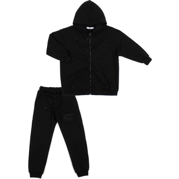 Спортивний костюм дитячий A-Yugi на блискавці (7167-164G-black)