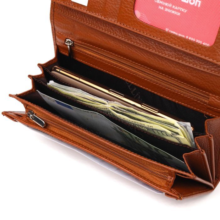 Портмоне Canpellini З натуральної шкіри Світло-коричневе (21524) зображення 6