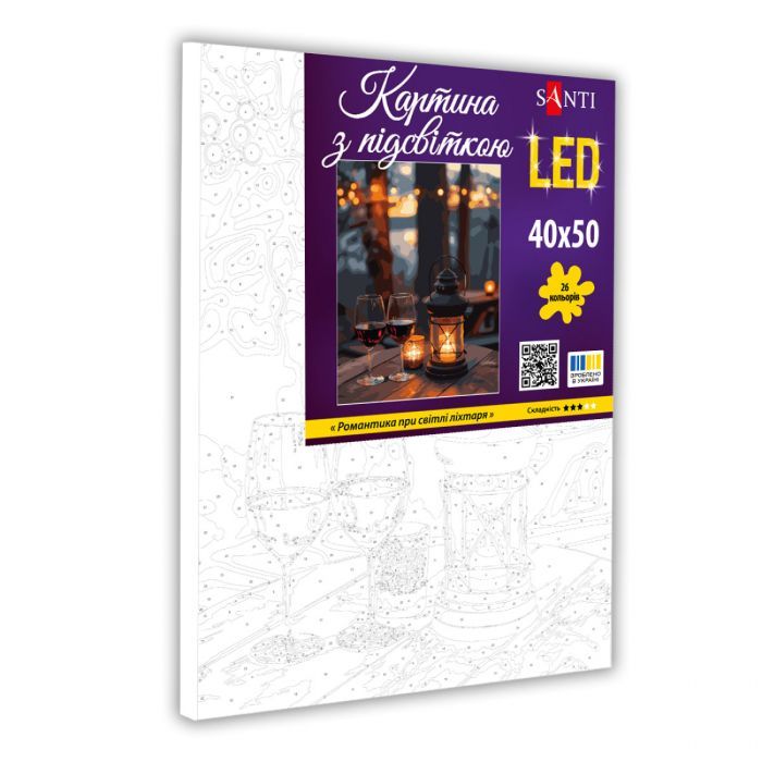 Картина по номерам Santi Романтика при світлі ліхтаря, 40*50см, LED (955090) изображение 2