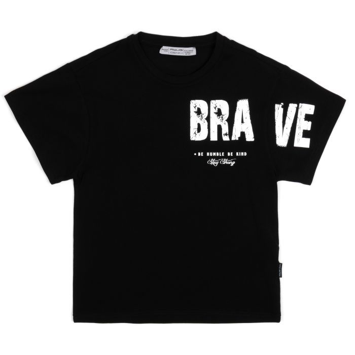 Футболка дитяча A-Yugi BRAVE (7308-164-black)