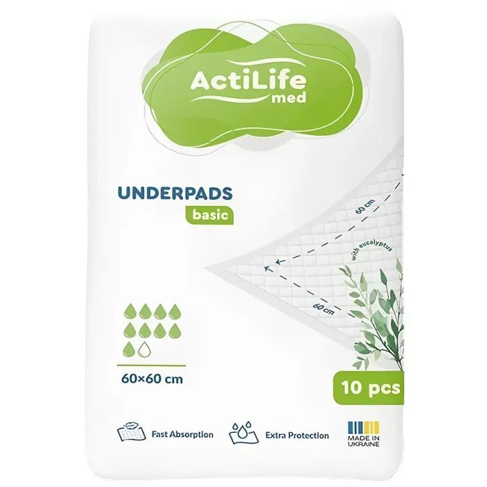 Пеленки для младенцев ActiLife Med Basic 60 х 60, 30 шт (4820174981471)