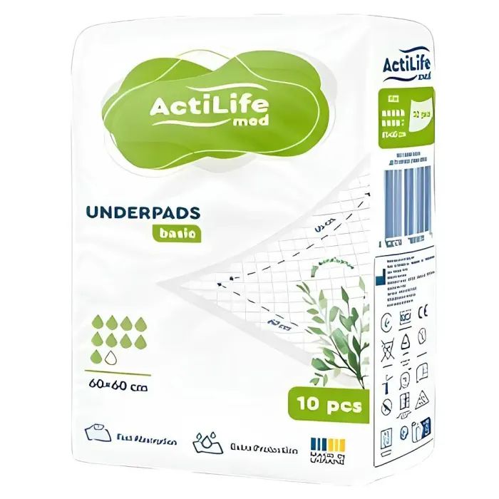 Пеленки для младенцев ActiLife Med Basic 60 х 60, 30 шт (4820174981471) изображение 2
