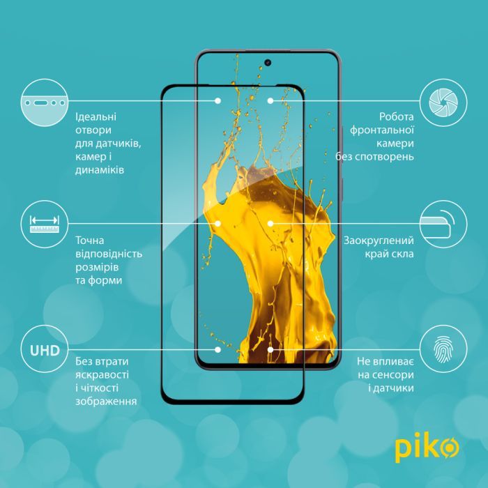Стекло защитное Piko Full Glue Realme 13+ Black (1283126607547) изображение 2