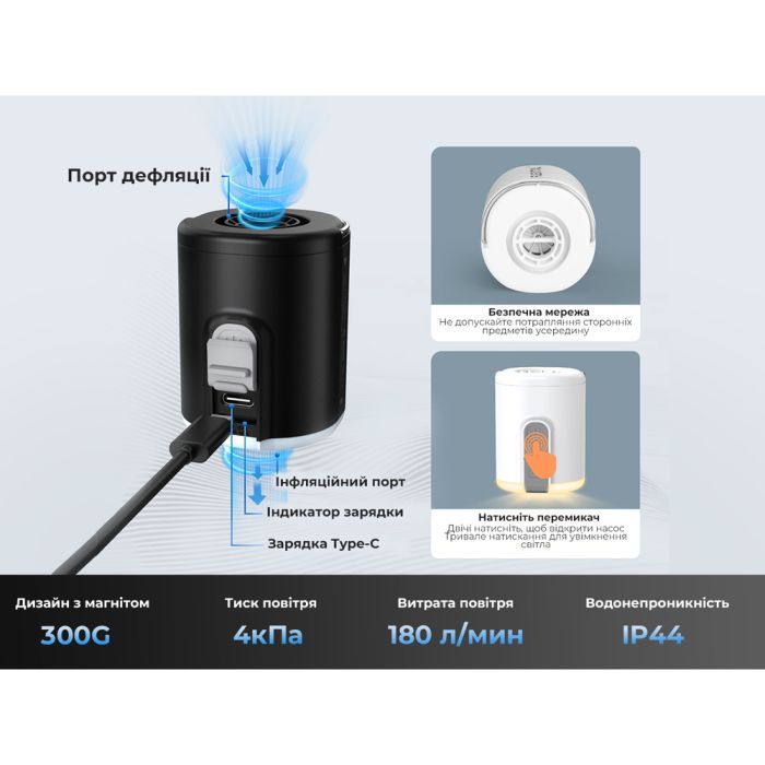 Фонарь Flextail Tiny Pump 2X з функцією насосу білий (TY2X1600-WT-i) изображение 8