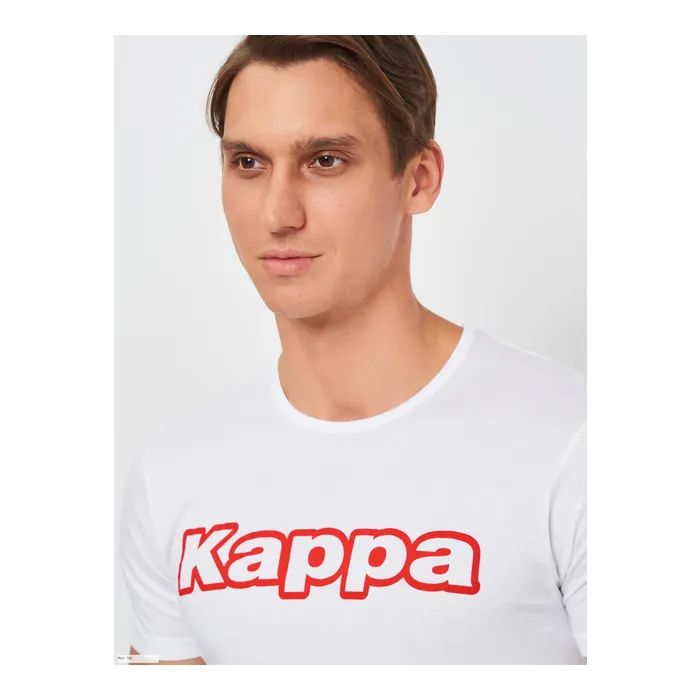 Футболка Kappa T-shirt Mezza Manica Girocollo K1335 Bianco con stampa logo pet білий M (8032522599092) зображення 4
