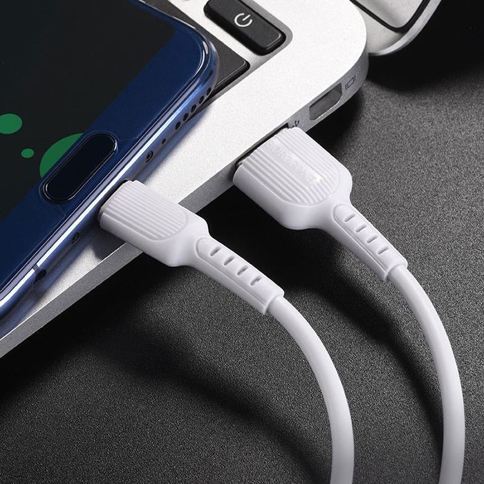 Дата кабель USB 2.0 AM to USB-C 1.0m 2A PVC BX16 white BOROFONE (6957531099468) изображение 5