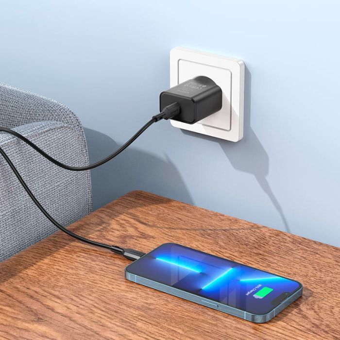 Зарядное устройство BOROFONE BA71A Power USB-C PD20W Black (6974443387957) изображение 5