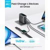 Зарядное устройство Anker Laptop GaN 140W 3xUSB-C PD3.1 + USB-A + display + cable Black (B2697GZ1) изображение 2