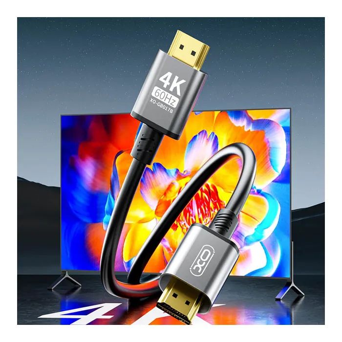 Кабель мультимедийный HDMI to HDMI 5.0m v2.0 black XO (GB017B-HDMI.tranish) изображение 4