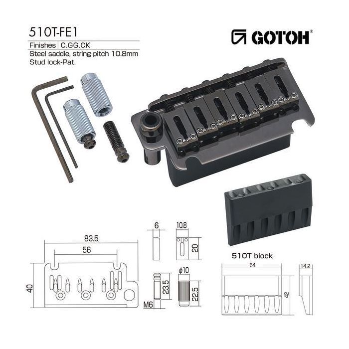 Бридж для гитары Gotoh 510T-FE1 CK изображение 2