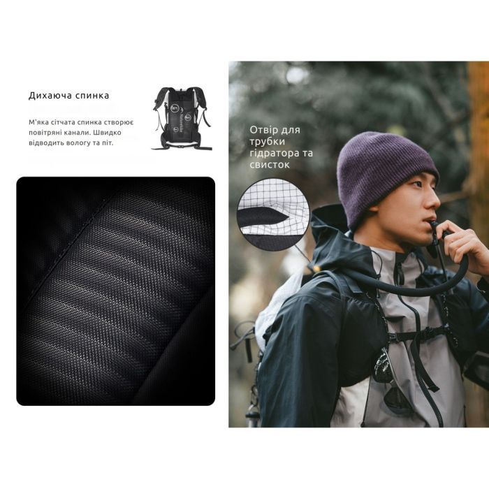 Рюкзак туристичний Naturehike CNK2300016, 30+5 л, чорний (6976507661331) зображення 7