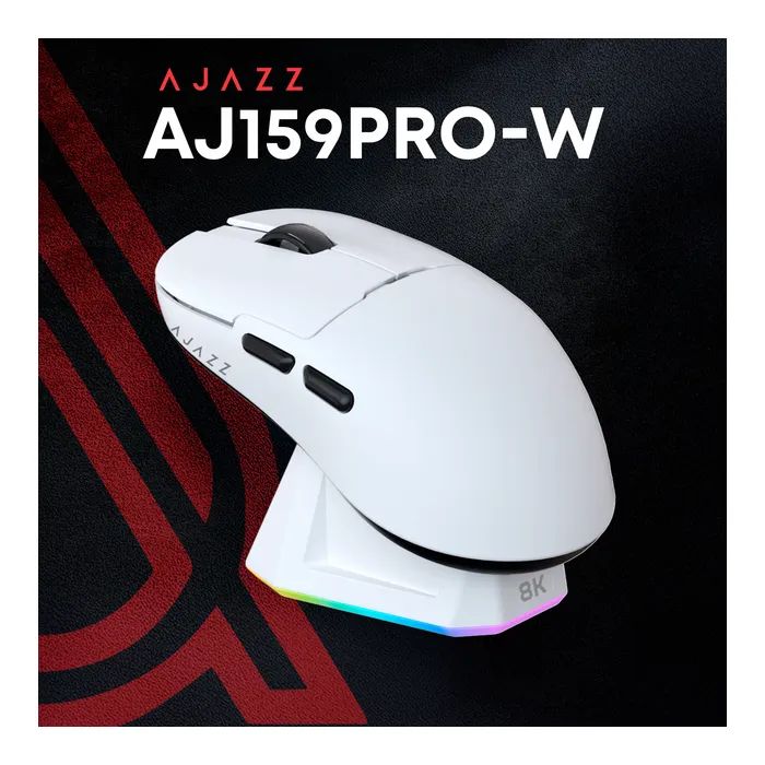 Мишка Ajazz AJ159PRO Wireless/Bluetooth/USB Charging Dock White (AJ159-PRO-W) зображення 4