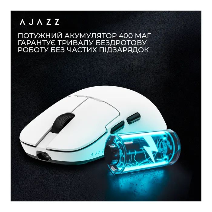 Мишка Ajazz AJ159PRO Wireless/Bluetooth/USB Charging Dock White (AJ159-PRO-W) зображення 9