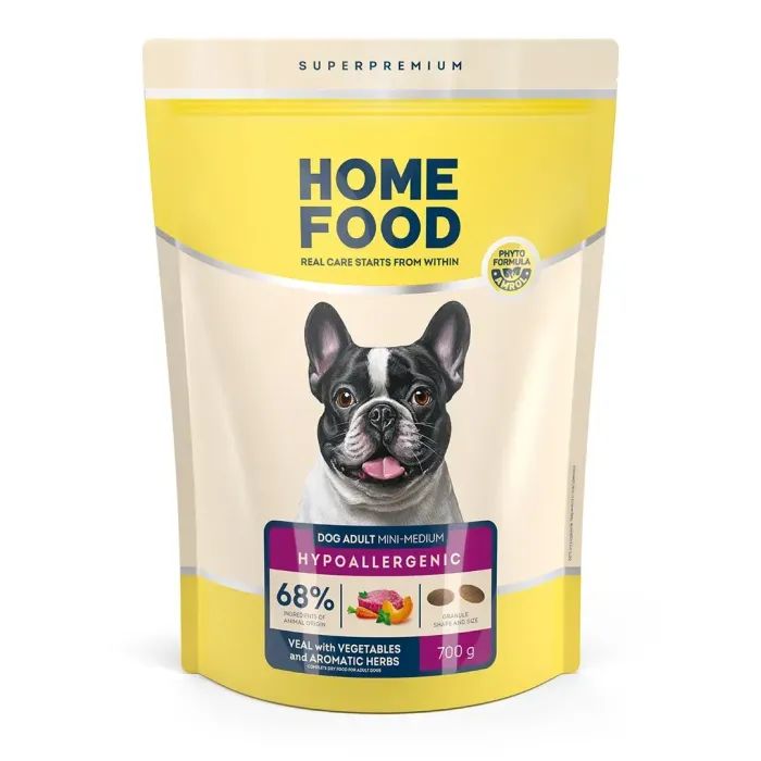 Сухий корм для собак Home Food ADULT MINI/MEDIUM Hypoallergenic з телятиною, овочами та духмяними травами 10 кг (4820290090354)