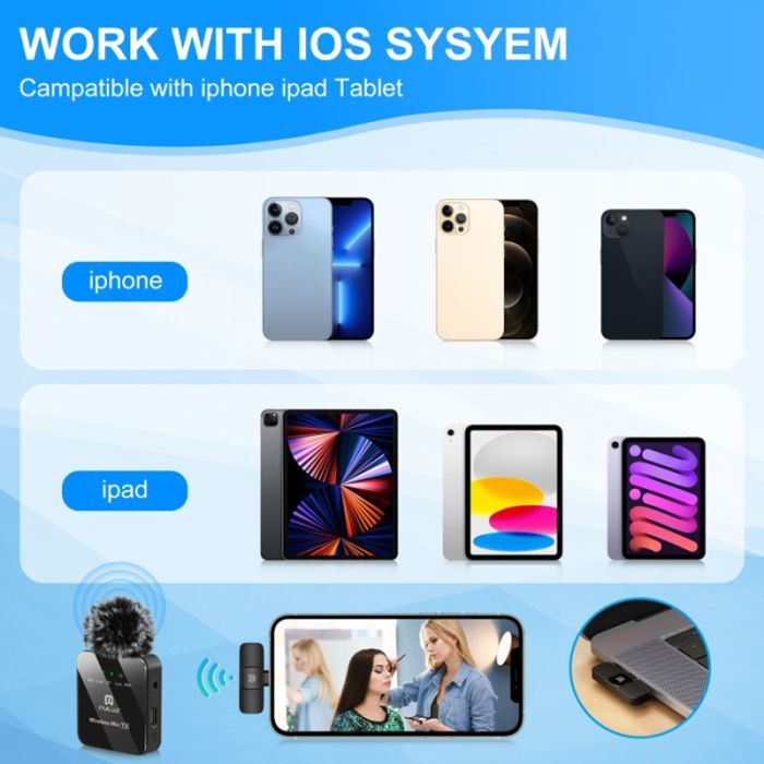 Микрофон Puluz для iPhone/iPad 8-контактний приймач Black (PU645B) изображение 7