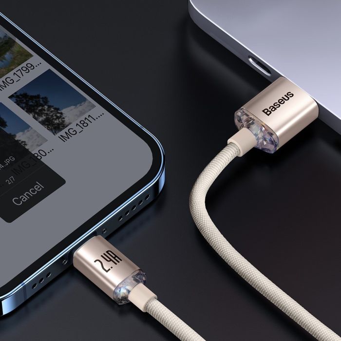 Дата кабель USB 2.0 AM to Lightning 1.2m 2.4A blue Baseus (CAJY000003) зображення 8