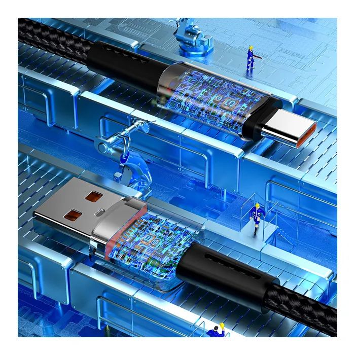 Дата кабель USB 2.0 AM to USB-C 3.0m 100W black Essager (EXC7A-CGC01-P) изображение 6