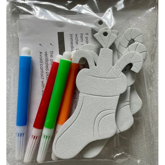 Елочная игрушка Chomik Комплект прикрас для розфарбовування 3 шт 10см та флома (5900779878952_3)