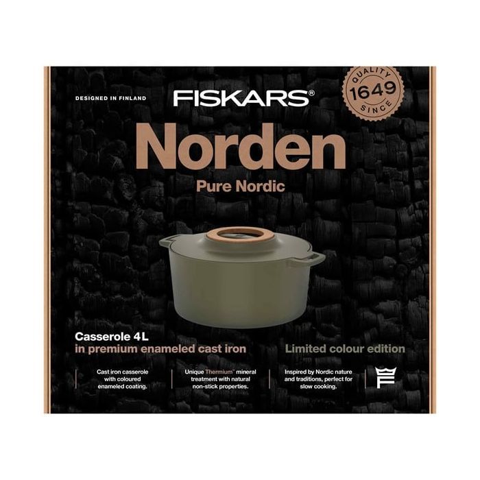 Кастрюля Fiskars Norden Limited Colour Edition чавунна 4 л колір кропива (1071128) изображение 6