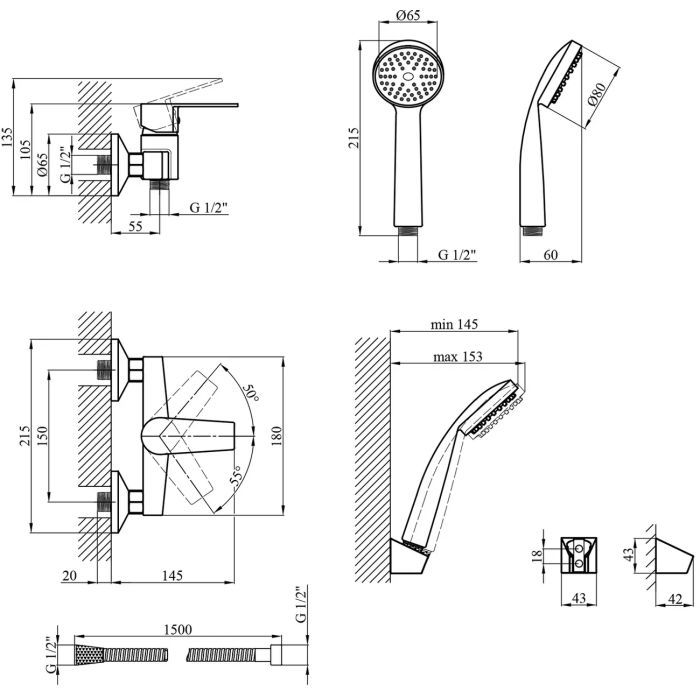 Душевой гарнитур Kroner Oker-C050 (CV019459) изображение 7
