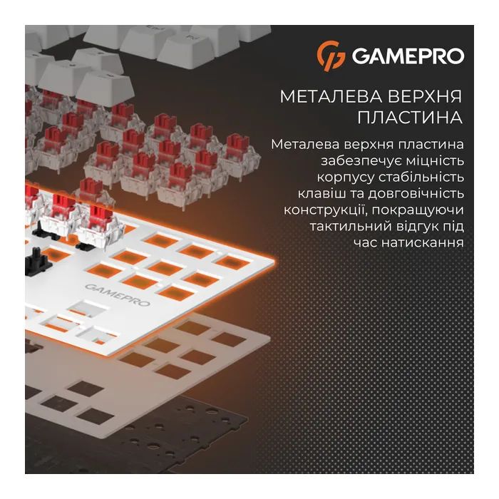 Клавіатура GamePro Genesis Joker MK124G Outemu Red Switch USB UA Gray (MK124G) зображення 10