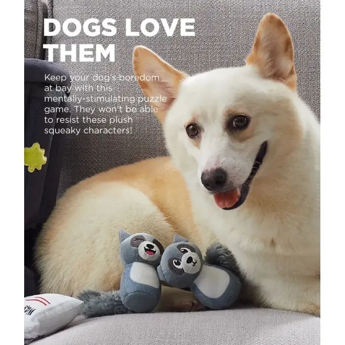 Іграшка для собак Outward Hound Єнот пазл-схованка сіра (0700603704984) зображення 7