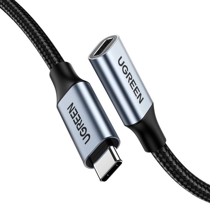 Дата кабель USB-C M/F 0.5m 5A USB 3.1 Gen2 10Gbps black Ugreen (80810) изображение 2