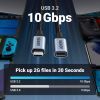 Дата кабель USB-C M/F 0.5m 5A USB 3.1 Gen2 10Gbps black Ugreen (80810) изображение 3