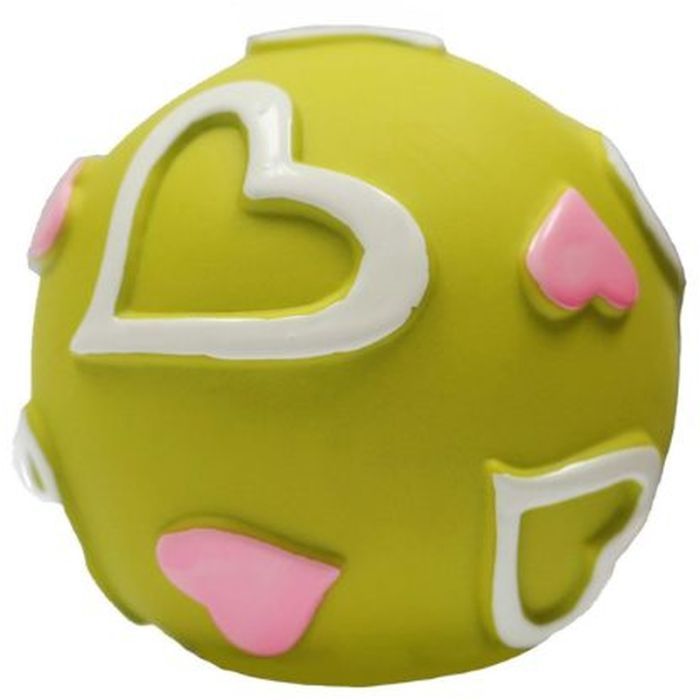 Игрушка для собак MISOKO&CO Мячик с фрагментами сердца зеленый 7.6 см (BEITJ00795P-Z)