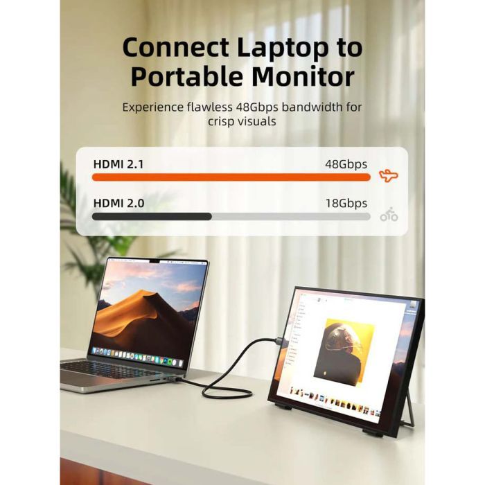 Кабель мультимедійний HDMI mini M to HDMI M 0.5m 8K60Hz Cabletime (CA915859) зображення 4