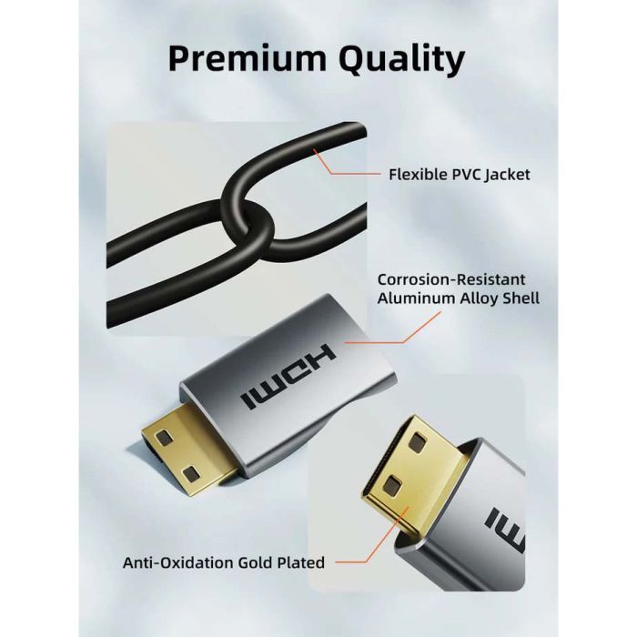 Кабель мультимедійний HDMI mini M to HDMI M 0.5m 8K60Hz Cabletime (CA915859) зображення 7