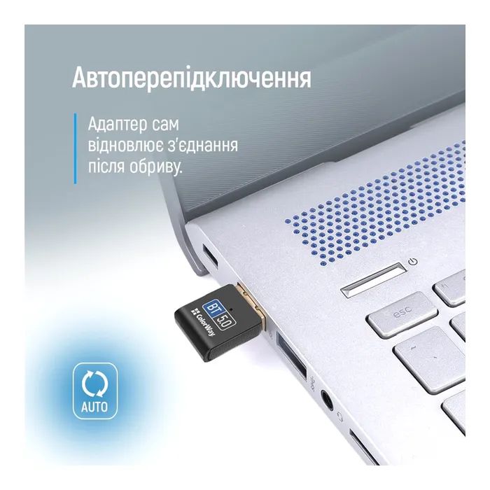 Bluetooth-адаптер ColorWay Bluetooth BT 5.0 (CW-AD-BT50) зображення 12